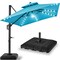 Best Choice Products 9x12ft 2-Tier Square Outdoor Solar LED Cantilever Umbrella w/ 360-Rotating Base –